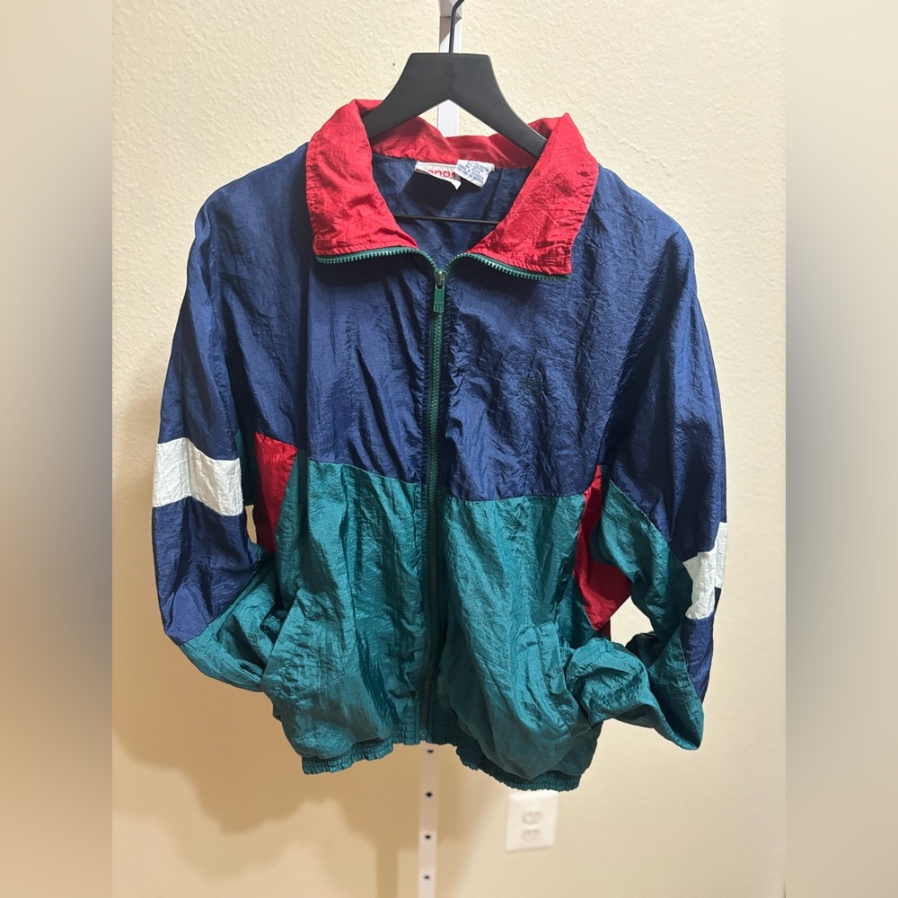 Todd1 Blue, teal and red vintage windbreaker jacket #streetwear #todd1 #vintage